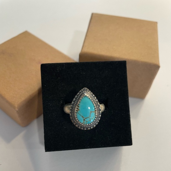 Handmade Turquoise Ring - Size 6 - Picture 3 of 3